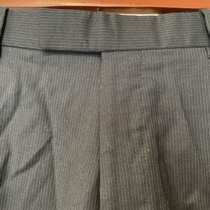 Theory Black Pinstripe Trousers